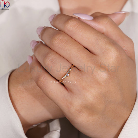 Round Cut Diamond 7 Stone Wedding Band - image 2