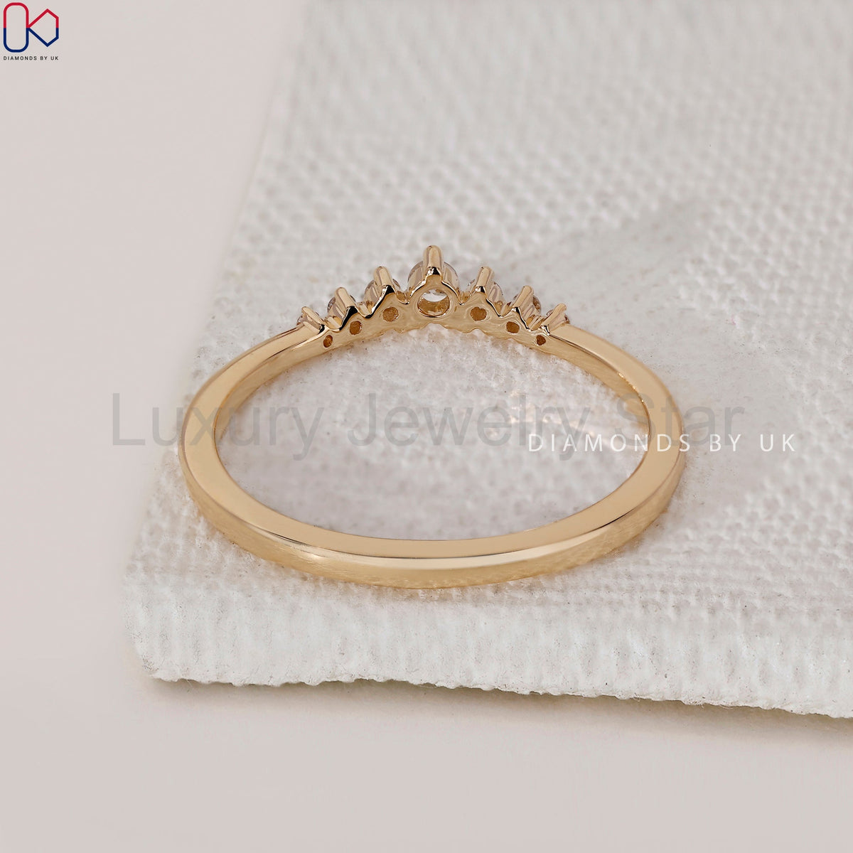 Round Cut Diamond 7 Stone Wedding Band - image 9