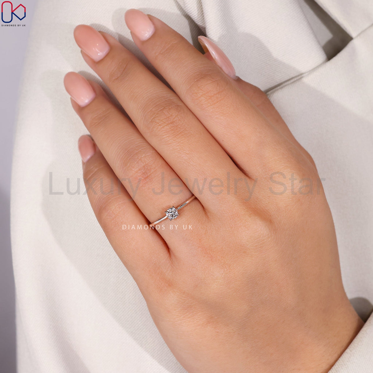 Round Cut Diamond Ring With Solitaire Style - image 10