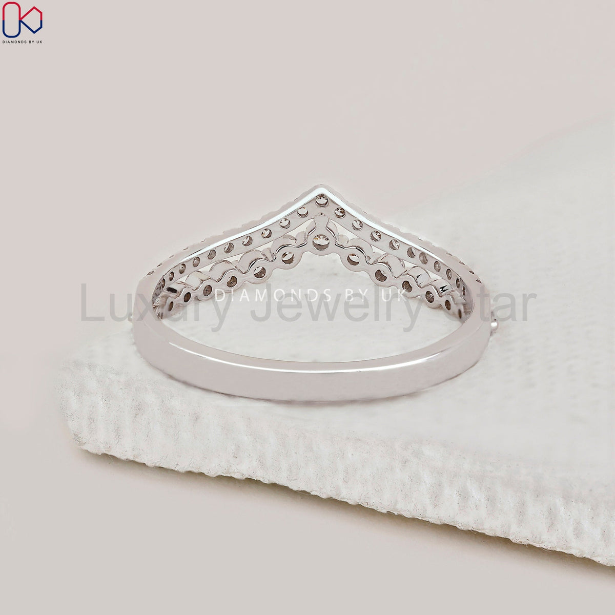 Round Cut Double Row Diamond Band - image 7