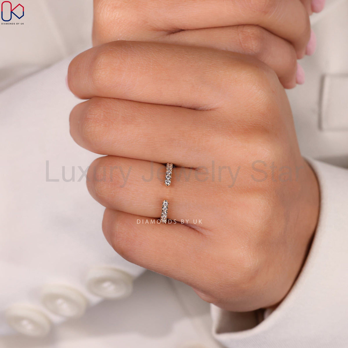 Round Cut Full Eternity Band In Open Gap Style - image 4