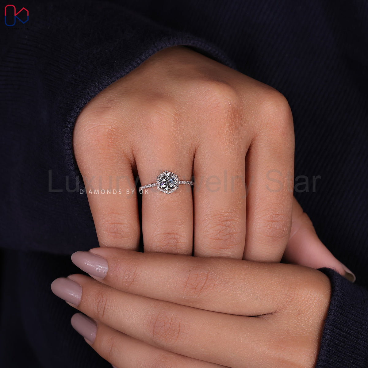 Round Cut Halo Diamond Engagement Ring - image 11