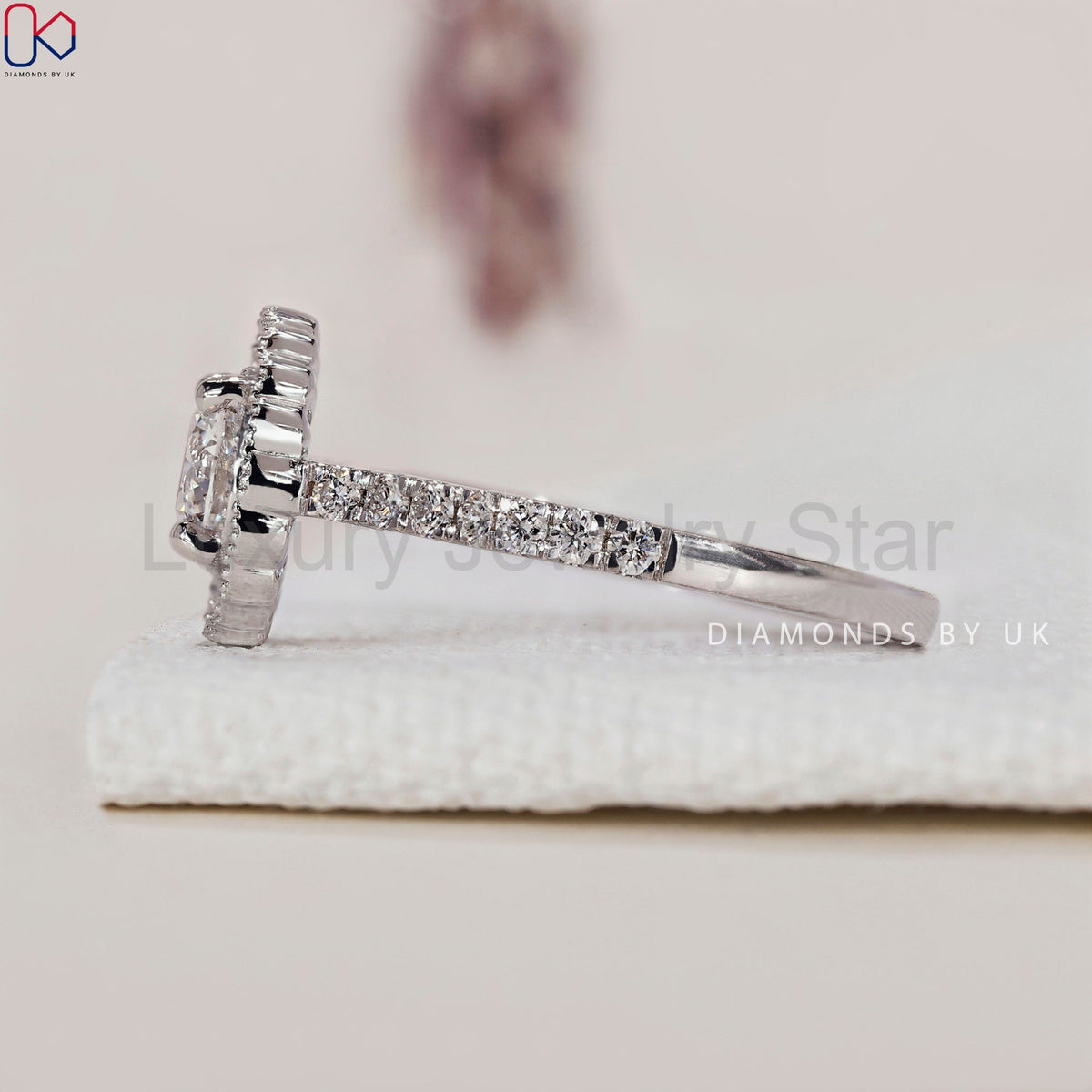 Round Cut Halo Diamond Engagement Ring - image 3