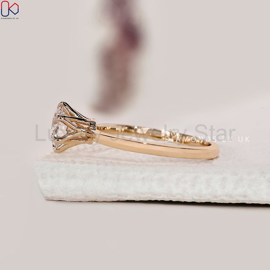 Round Cut Yellow Gold Solitaire Engagement Ring - image 2