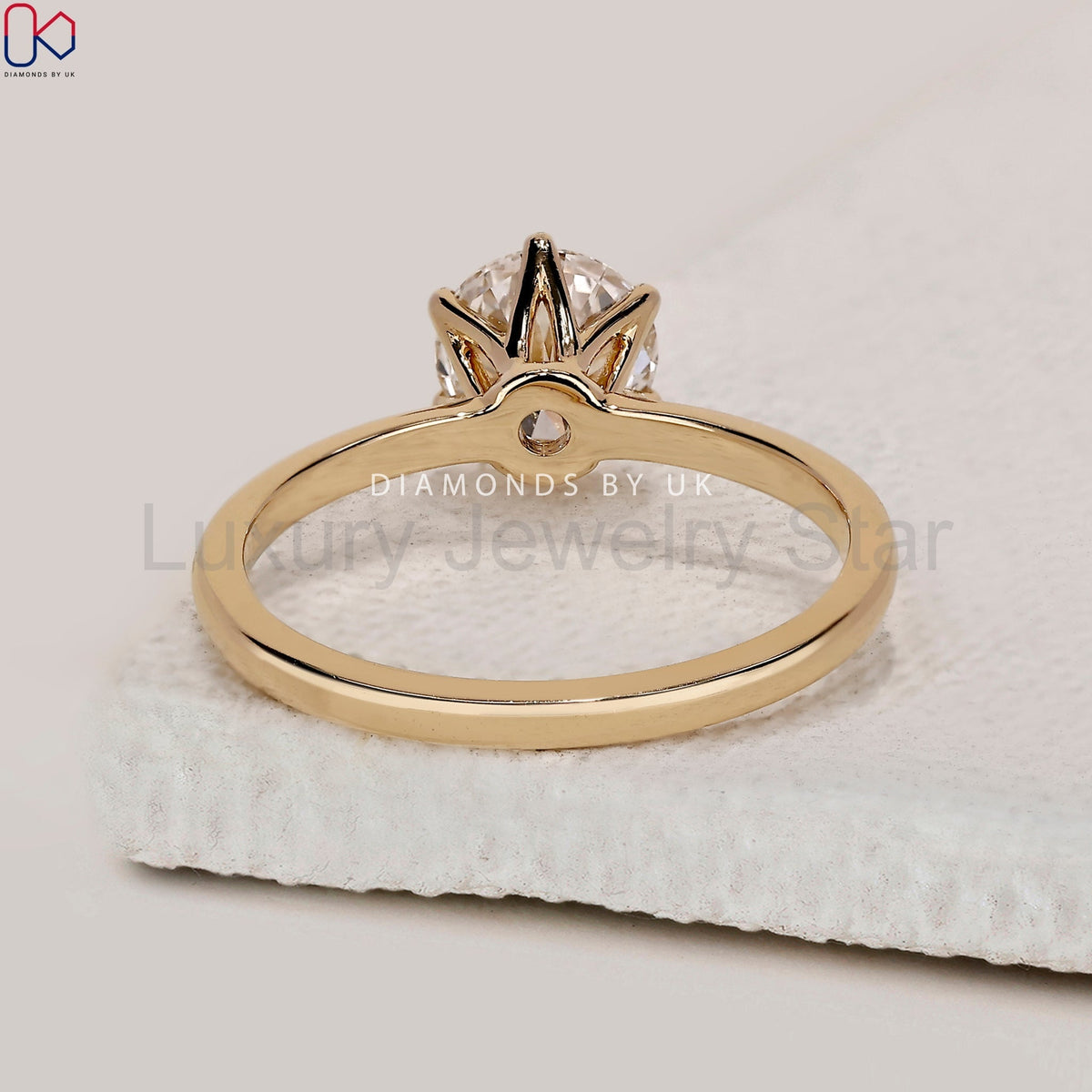 Round Cut Yellow Gold Solitaire Engagement Ring - image 4