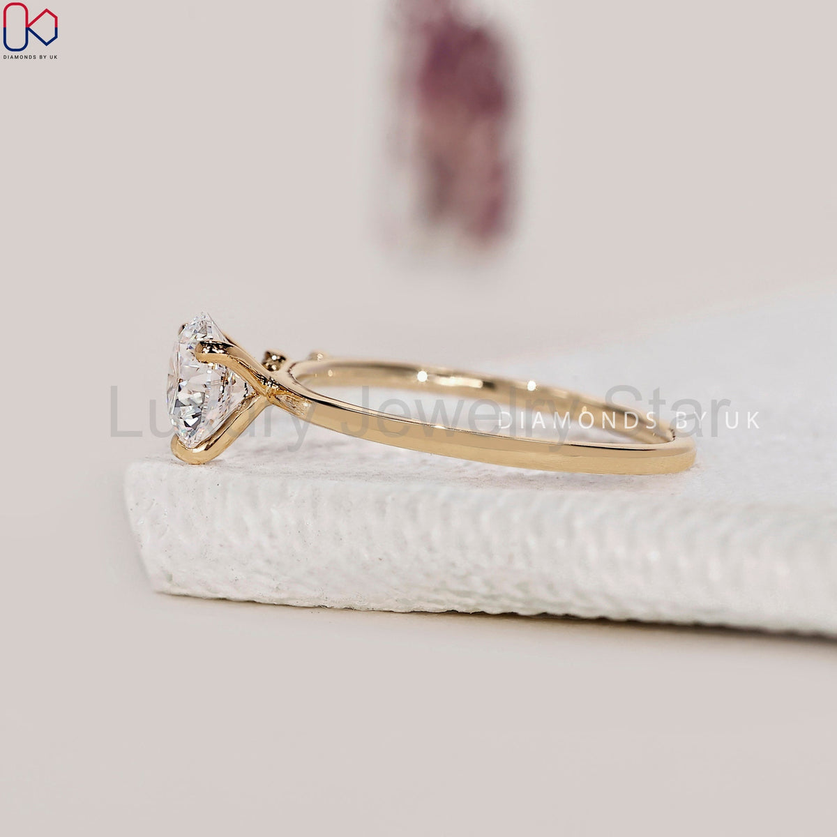 Round Diamond 3 Stone Engagement Ring - image 2