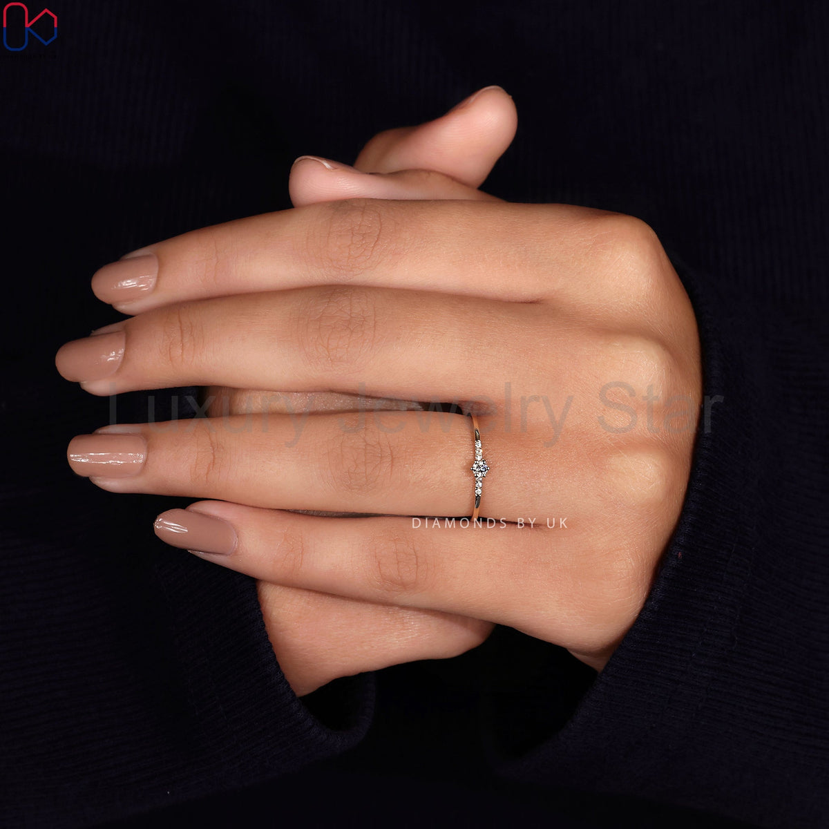 Round Diamond 7 Stone Diamond Ring - image 10