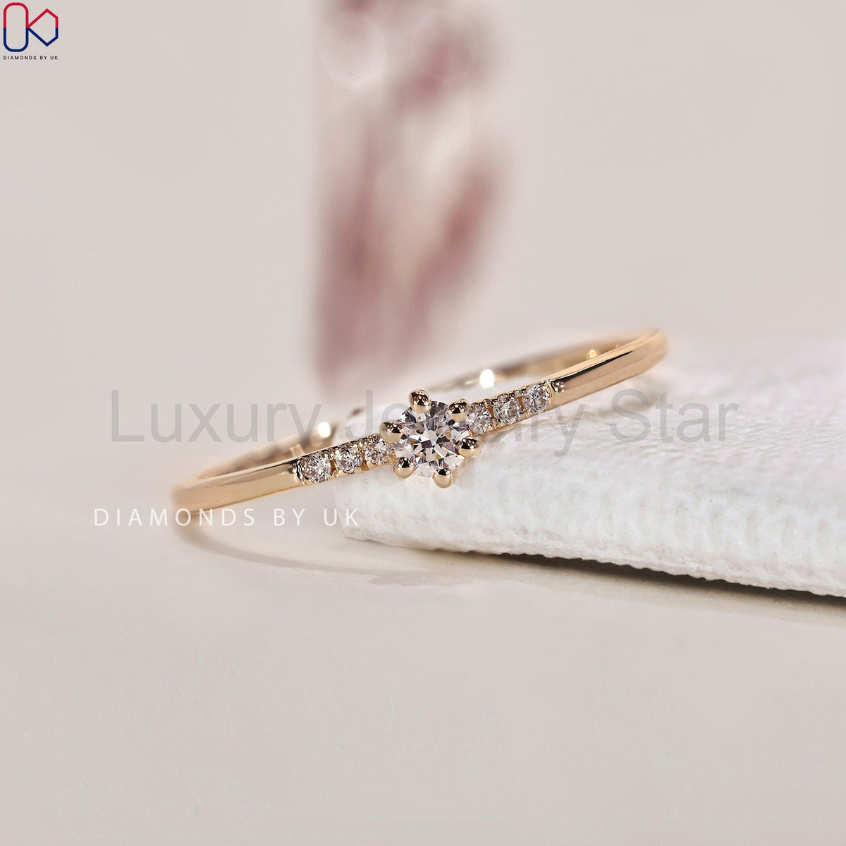 Round Diamond 7 Stone Diamond Ring - image 3