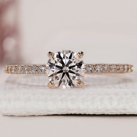 Round Diamond Engagement Ring In Pave Setting