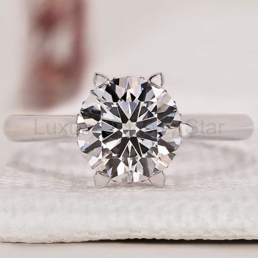 Round Diamond Hidden Halo In Cathedral Setting Ring