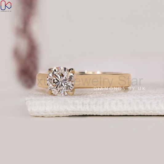 Solitaire Round Diamond Engagement Ring - image 2