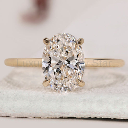 Solitaire Style Oval Cut Engagement Ring