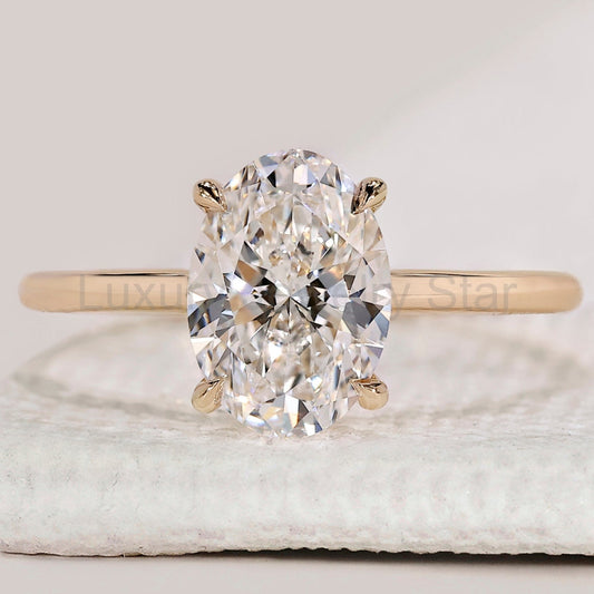 Solitaire Style Oval Engagement Ring