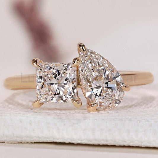 Toi Et Moi Ring - Pear And Princess Diamond