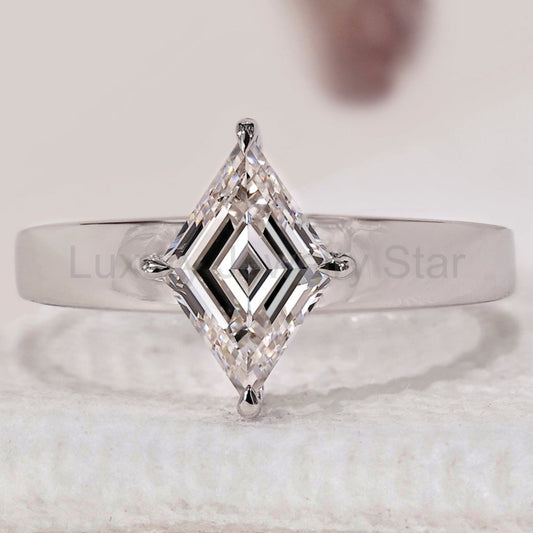White Gold Lozenge Cut Diamond Ring