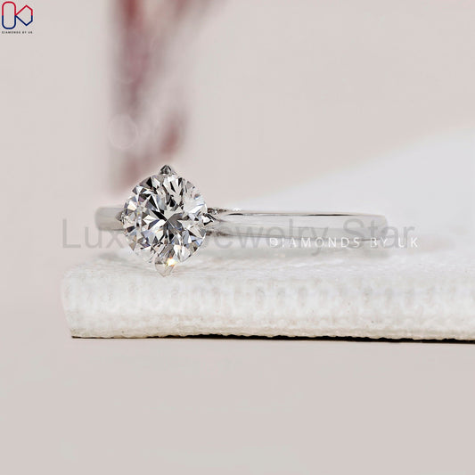 White Gold Round Brilliant Cut Ring - image 2