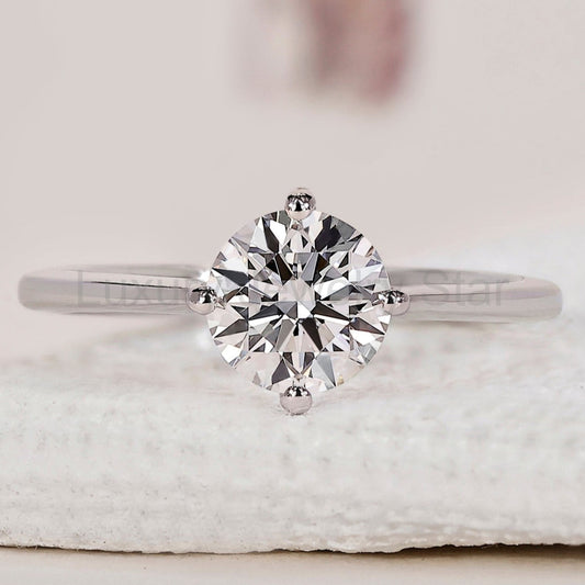 White Gold Round Diamond Solitaire Engagement Ring