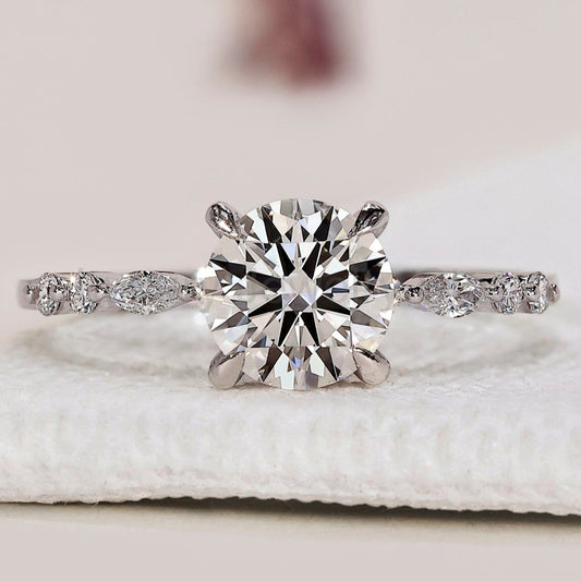 White Gold Round Engagement Ring