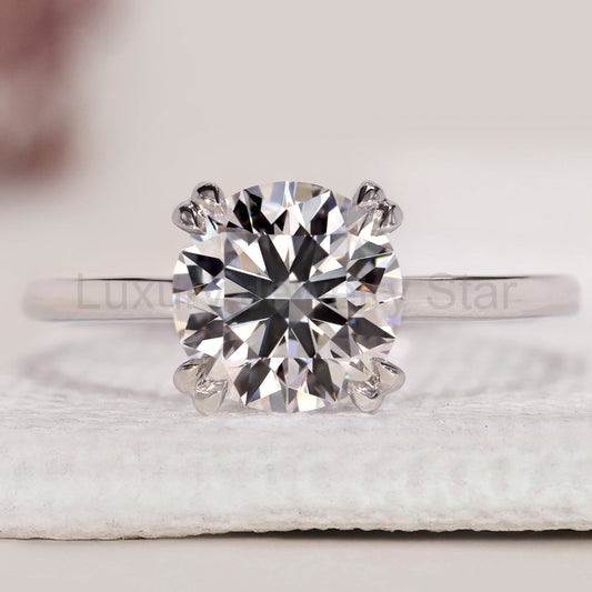 White Gold Round Solitaire Engagement Ring