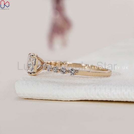 Yellow Gold Cushion Cut Engagement Ring - image 2