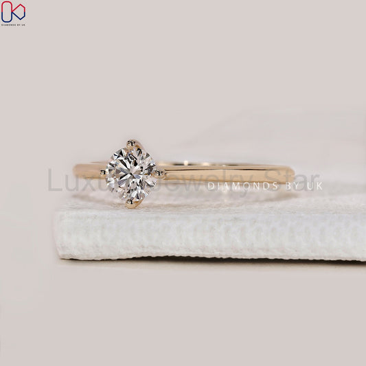 Yellow Gold Solitaire Round Cut Ring - image 2