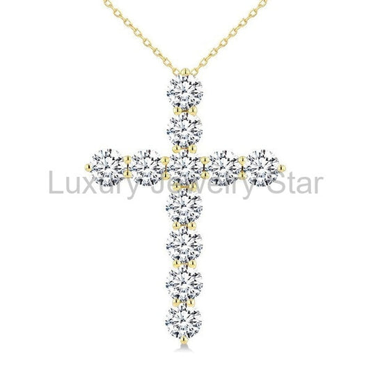 11 Stone Cross Diamond Fashion Pendant