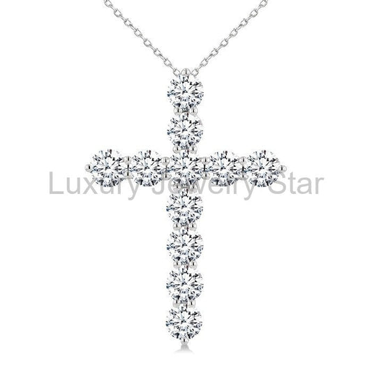 11 Stone Cross Diamond Fashion Pendant