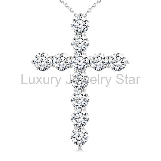 11 Stone Cross Diamond Fashion Pendant