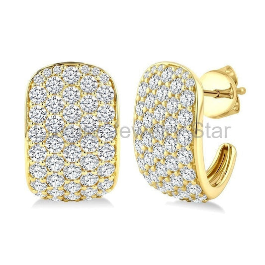 5 Row Diamond Fashion Pave Half Hoop Earrings