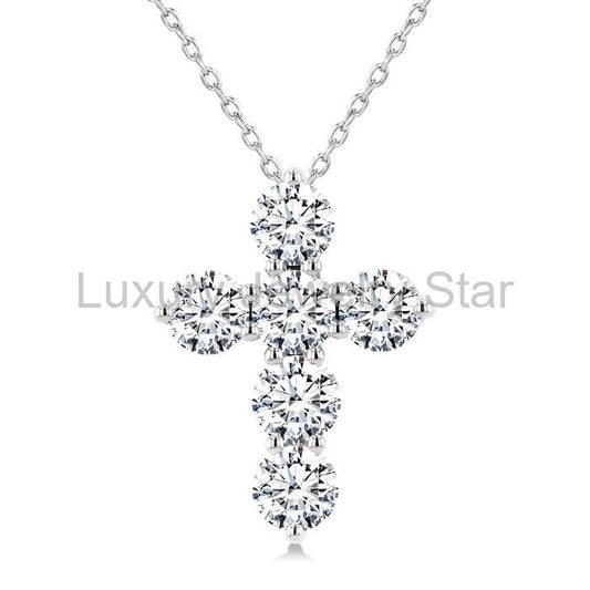 6 Stone Cross Diamond Fashion Pendant