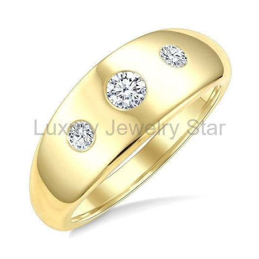 Aeris Gold 3 Stone Diamond Fashion Ring