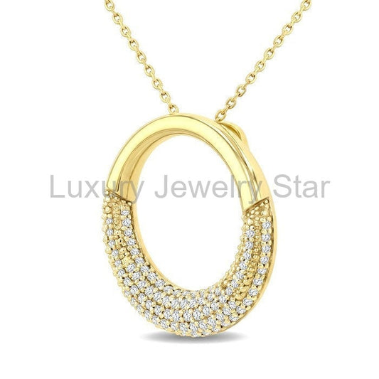 Aeris Gold Circle Diamond Fashion Pendant