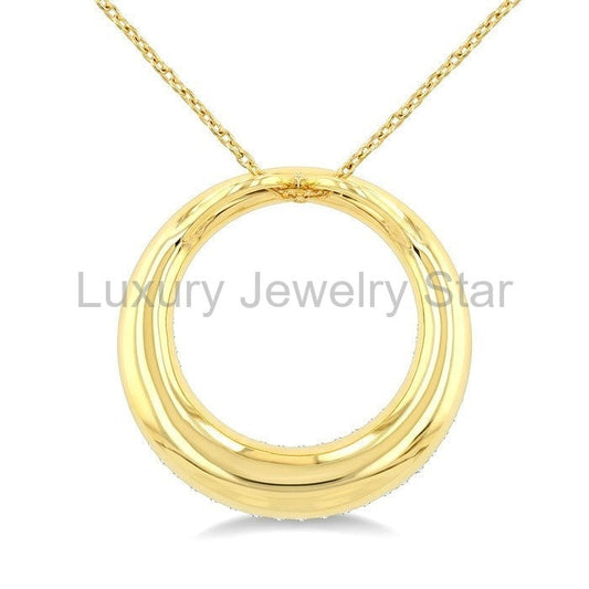 Aeris Gold Circle Diamond Fashion Pendant