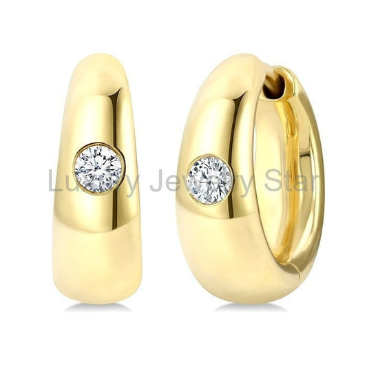 Aeris Gold Diamond Fashion Hoop Earrings