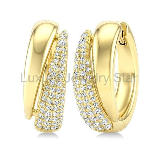 Aeris Gold Diamond Fashion Hoop Earrings