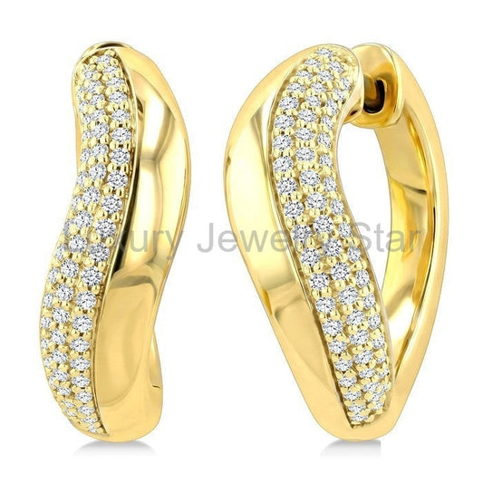 Aeris Gold Diamond Fashion Hoop Earrings