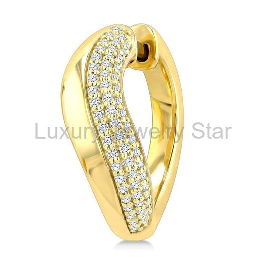 Aeris Gold Diamond Fashion Hoop Earrings - image 2