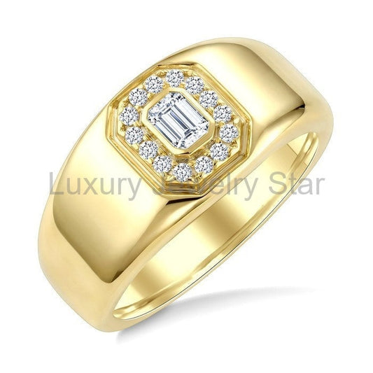 Aeris Gold Emerald Shape Diamond Fashion Ring