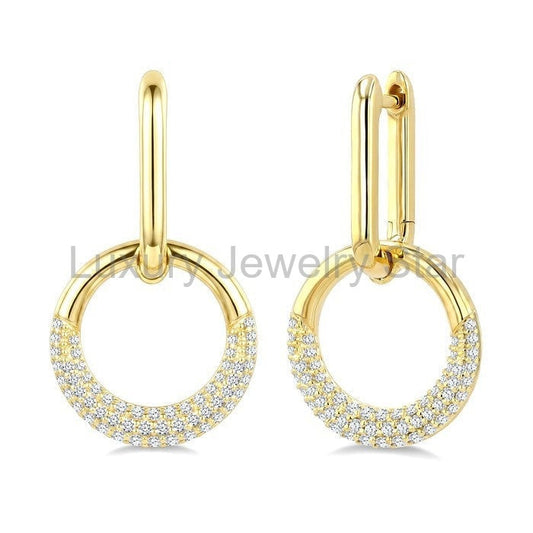Aeris Gold Interlock Diamond Fashion Earrings