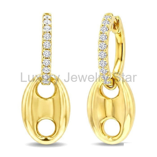 Aeris Gold Mariner Link Diamond Fashion Earrings