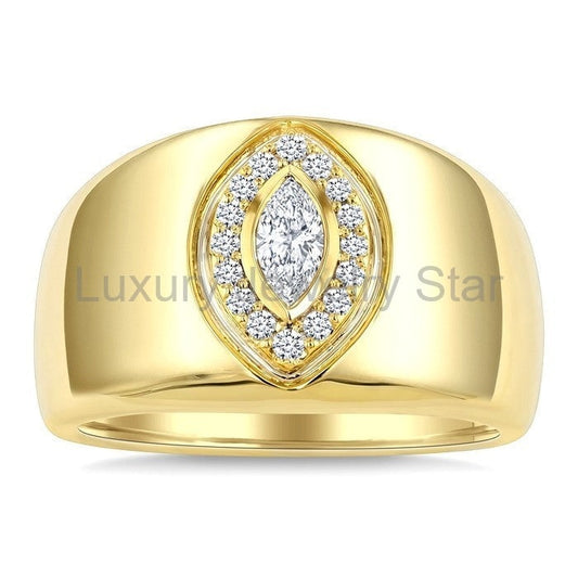 Aeris Gold Marquise Shape Diamond Fashion Ring - image 2