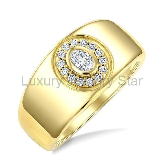 Aeris Gold Oval Shape Diamond Fashion Ring