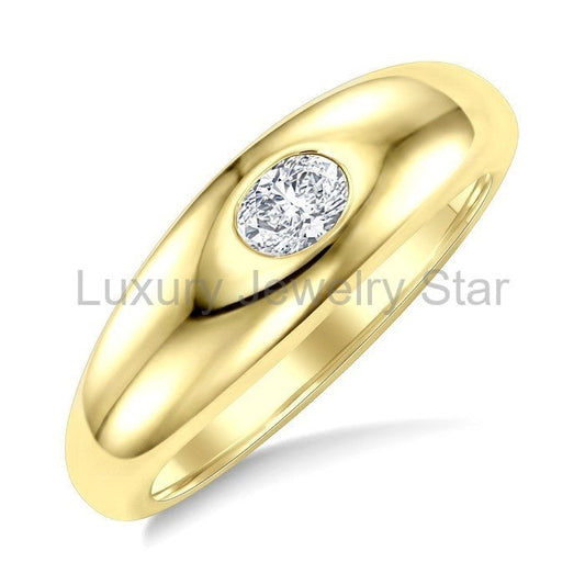 Aeris Gold Oval Shape East-West Diamond Fashion Ring