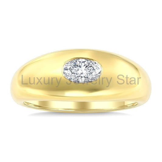 Aeris Gold Oval Shape East-West Diamond Fashion Ring