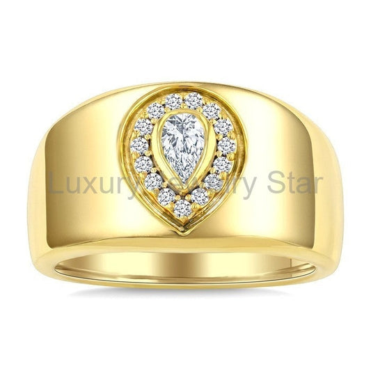 Aeris Gold Pear Shape Diamond Fashion Ring - image 2