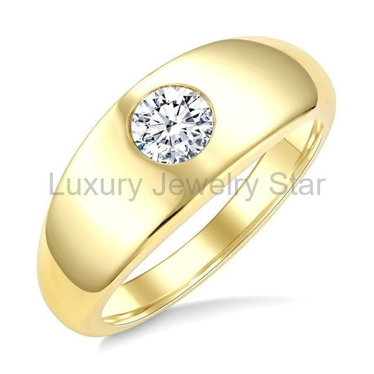 Aeris Gold Round Shape Diamond Fashion Ring