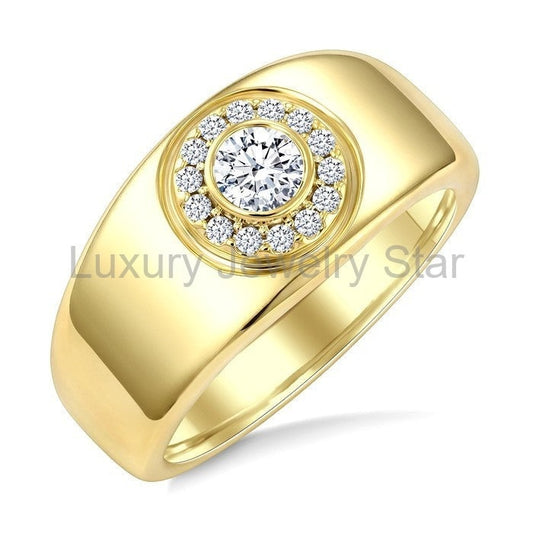 Aeris Gold Round Shape Diamond Fashion Ring