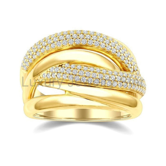 Aeris Gold Twisted Diamond Fashion Ring - image 2