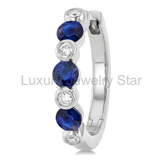 Alternate Gemstone & Diamond Hoop Earrings - image 2
