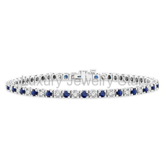 Alternate Gemstone & Diamond Tennis Bracelet